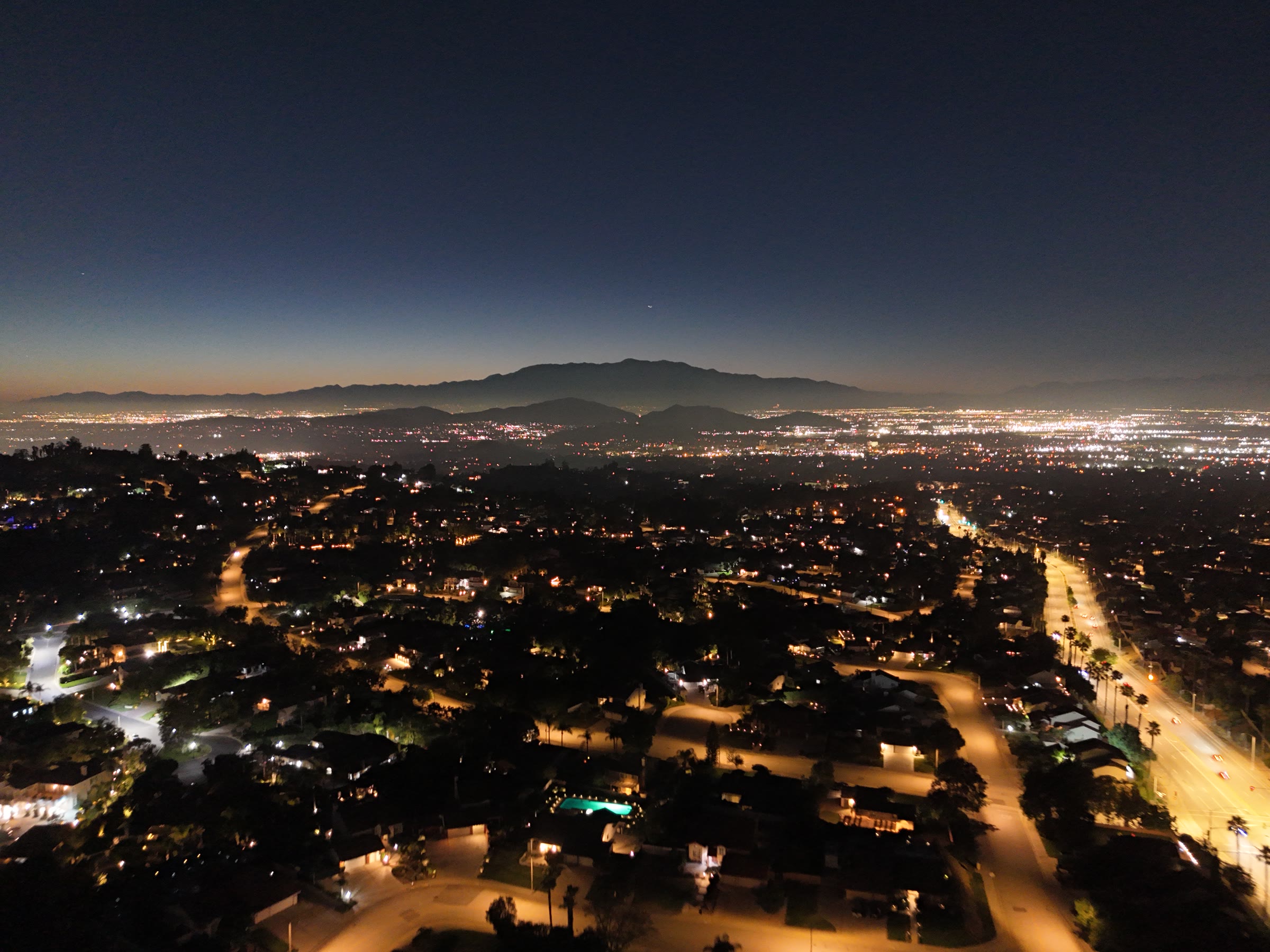 Solar CCS — Riverside at night from above